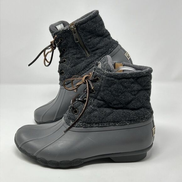 Sperry Womens Gray Size 6 Quilted Duck Boots rain Snow Boot Shoes STS97562 - Picture 1 of 16